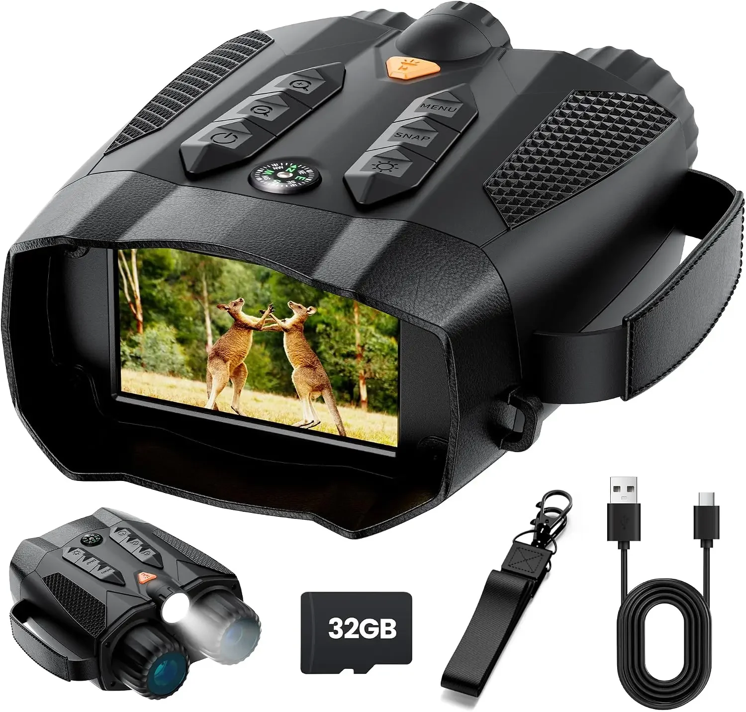 Electronics Gadgets For Gift - แว่นตาอินฟราเรดสำหรับผู้ใหญ่ 4K: กล้องส่องทางไกลแบบยุทธวิธีพร้อมกล้อง - แว่นตาอินฟราเรดสำหรับนักล่า -