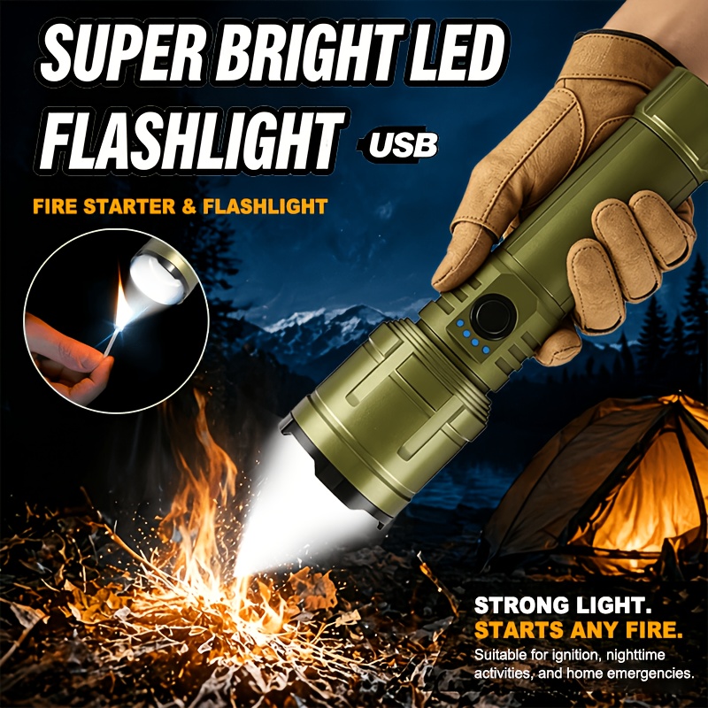 Power Bank - ไฟฉาย ไฟแช็ก และพาวเวอร์แบงค์ในตัว ชาร์จซ้ำได้ ปรับซูมได้ แสงสว่างพิเศษ