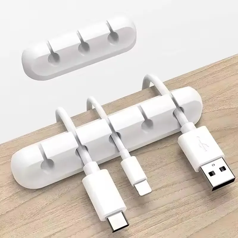 Cable Organizer - ที่จัดระเบียบสาย USB ซิลิโคน ที่ม้วนเก็บสายชาร์จ USB คลิปจัดระเบียบสายบนโต๊ะ