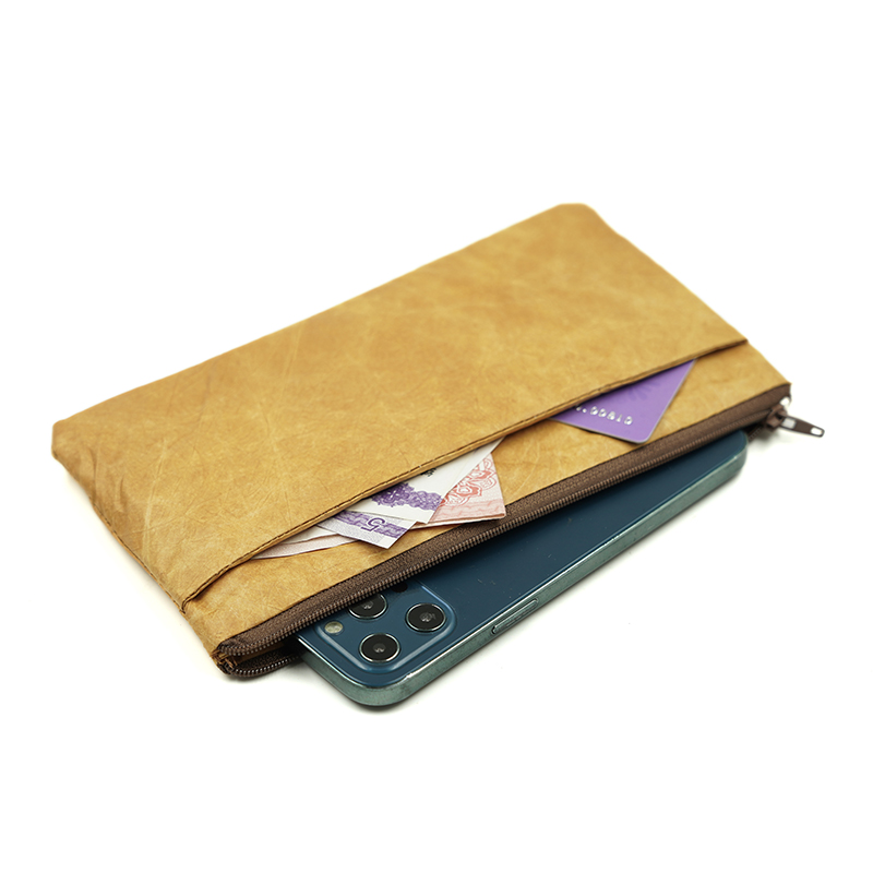Power Bank - เคสโทรศัพท์แบบซิปบางเฉียบทำจากกระดาษไฟเบอร์ ขนาด 6.7 นิ้ว กระเป๋าสองชั้นใส่พาวเวอร์แบงค์และอุปกรณ์เสริมสำหรับ iPhone