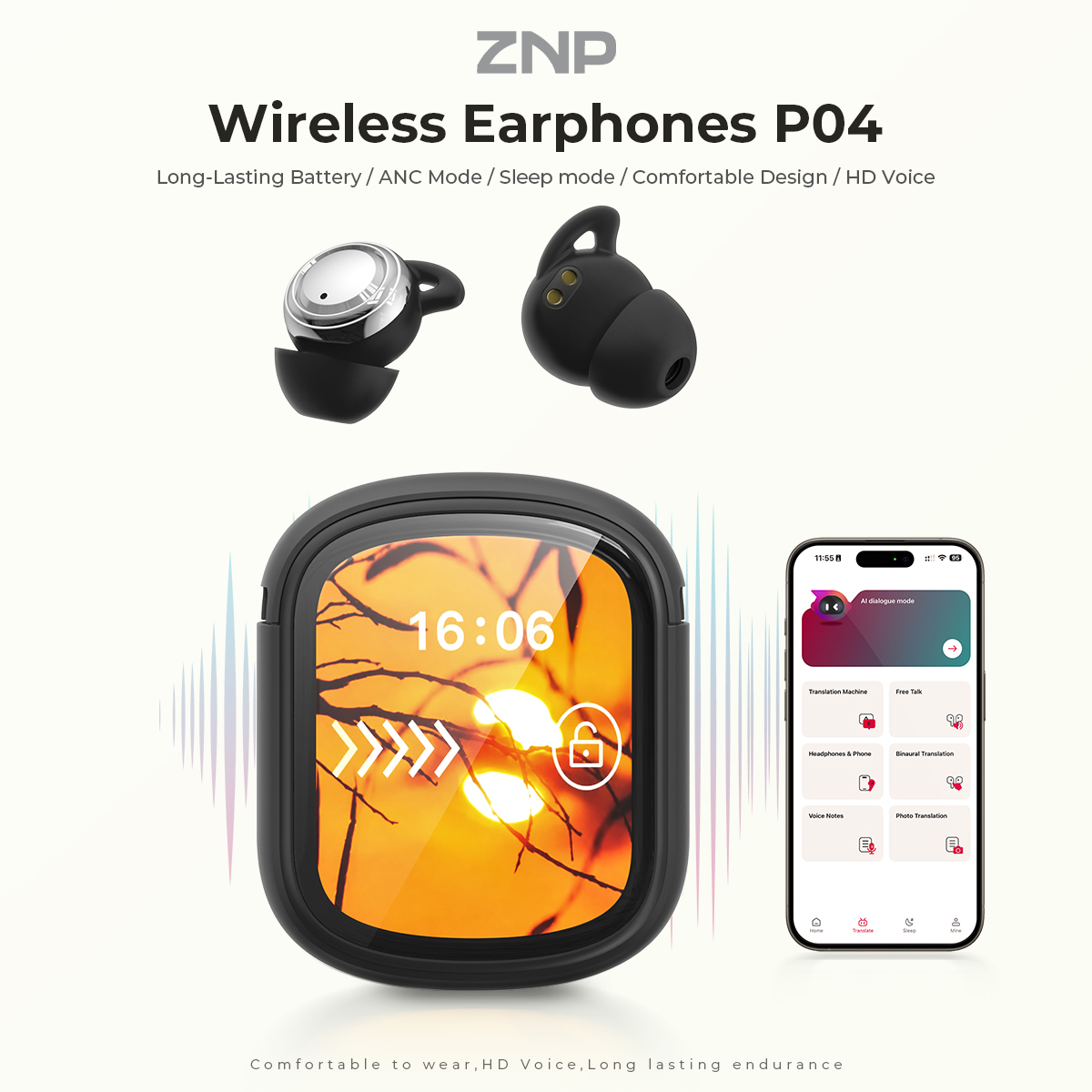 หูฟังช่วยการนอนหลับ ZNP P04 พร - Wireless Charger บทวิจารณ์และราคา